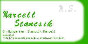 marcell stancsik business card